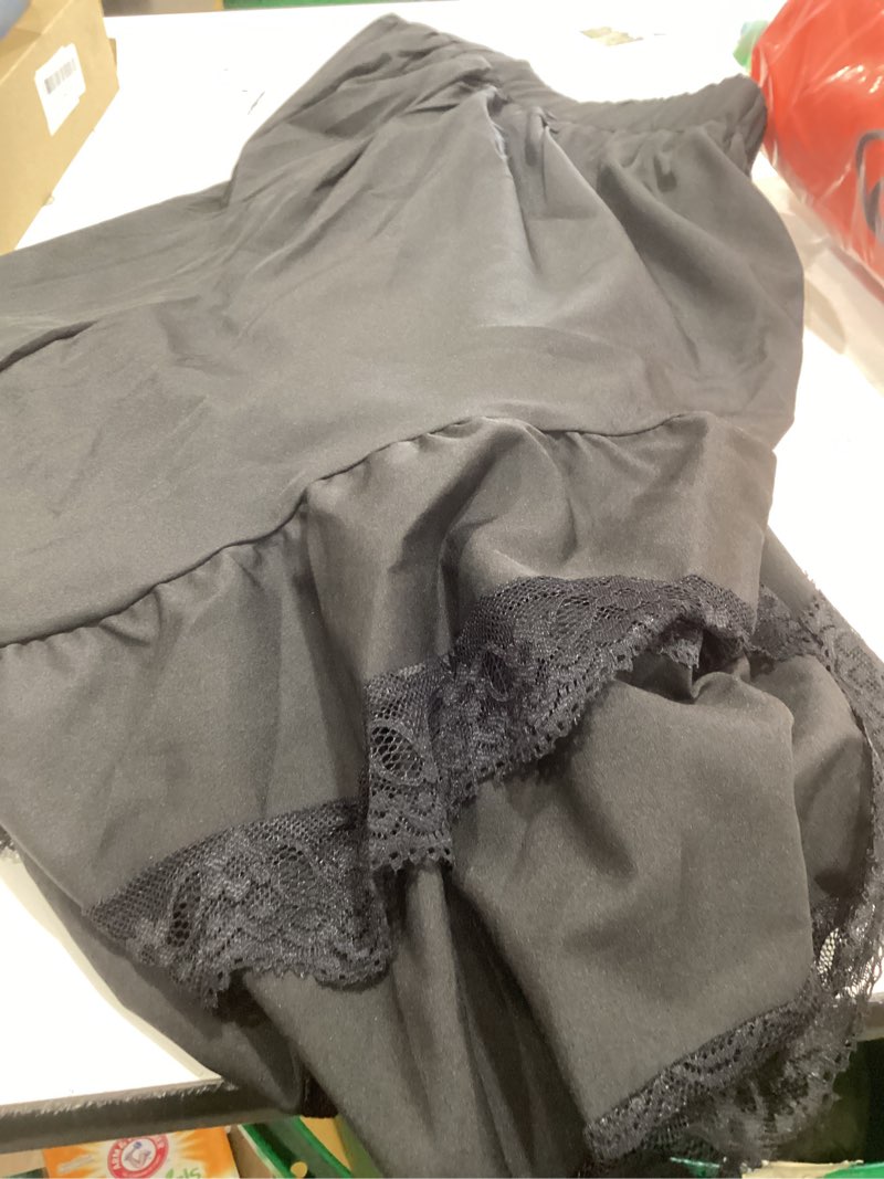 Condition photo showing Good Condition for upfind women's western black boho lace maxi skirt high slit cowgirl skirts sexy beach skirt country 