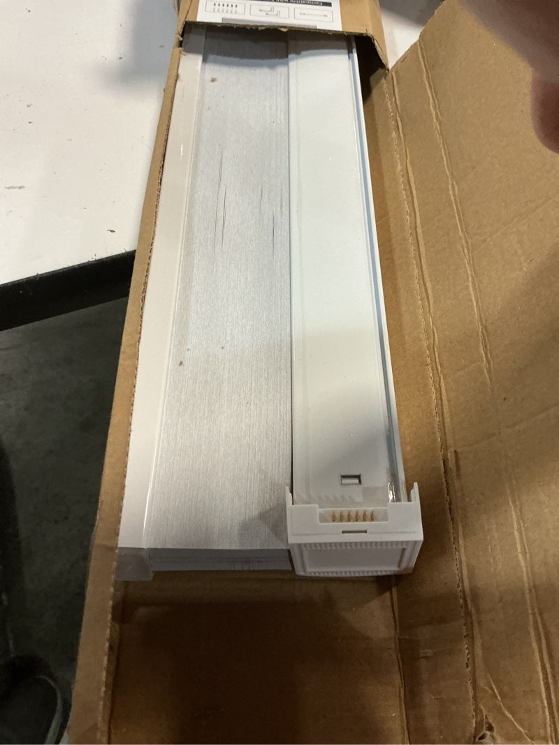 Condition photo showing Good Condition for motorized cellular shades with remote control, blackout electric smart blinds(free solar panel) with cordless, windows automatic honeycomb blinds, with alexa google, white, 36"× 64" a-white 36"w x 64"h