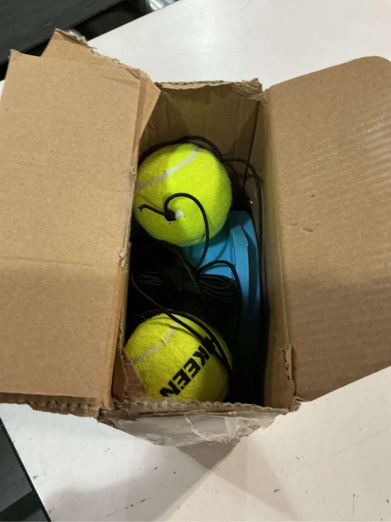 Condition photo showing Good Condition for hikeen premium tennis trainer rebound with metal base,portable solo tennis trainer set with 3 highly elastic string balls,tennis practice equipment for adult kids an beginners blue