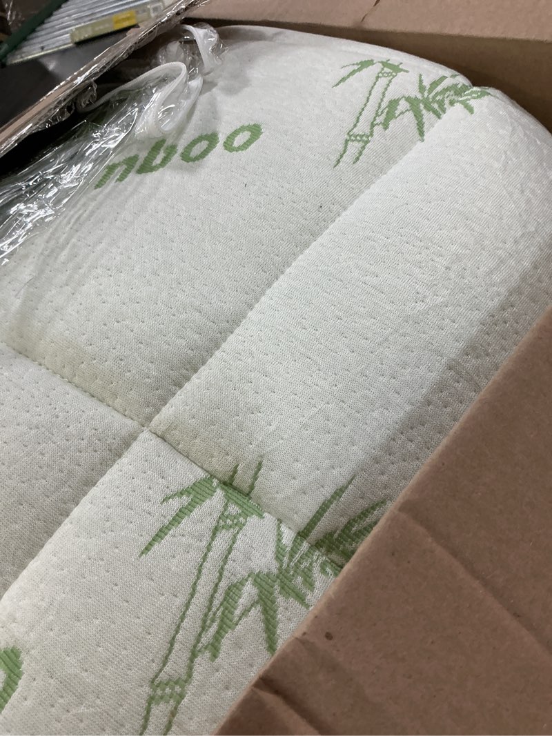 Condition photo showing Good Condition for ultra soft queen size mattress topper - viscose made from bamboo pillow top mattress pad for back pain relief - naturally cooling for hot sleepers, green green queen