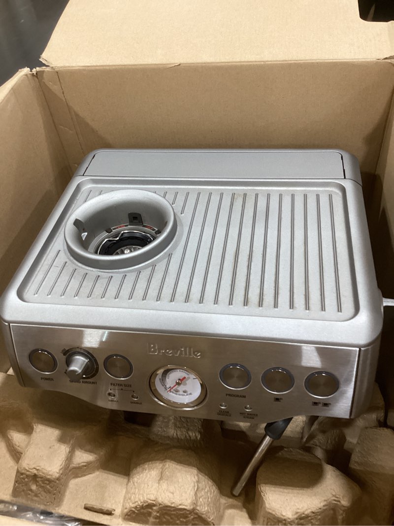 Condition photo showing As Is for Breville Barista Express Impress Espresso Machine BES876BSS, Brushed Stainless Steel