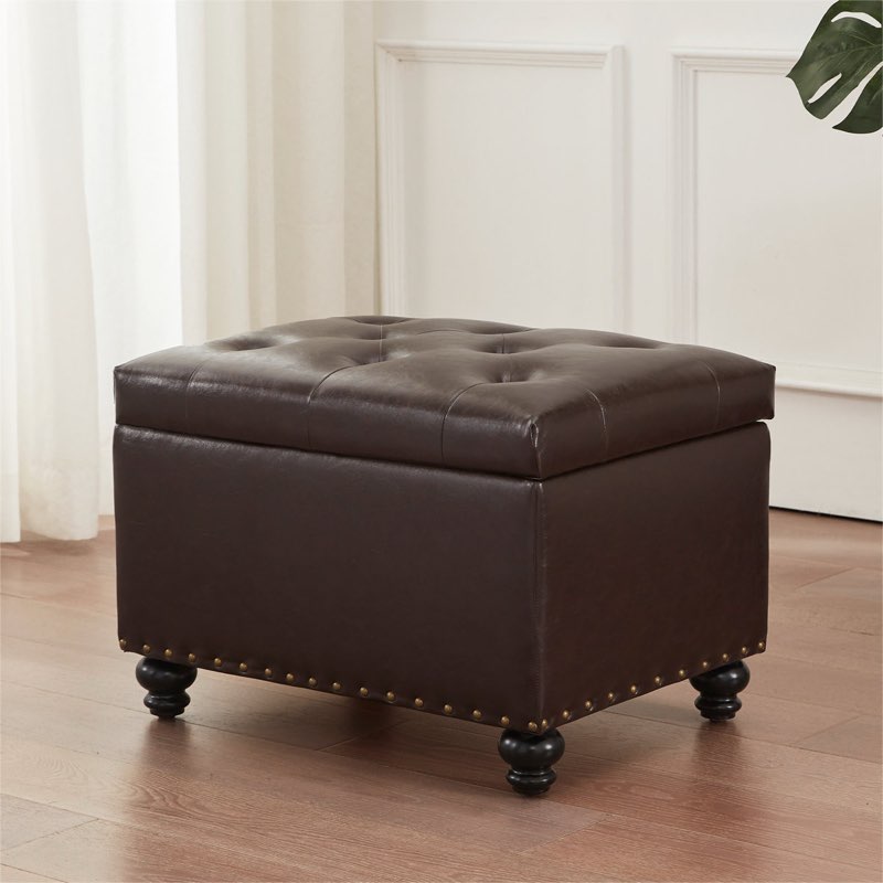 23.6" w rectangle upholstered storage ottoman