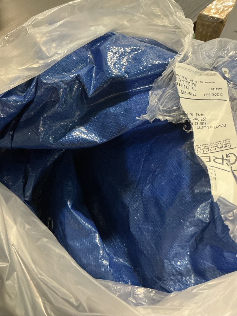 Condition photo showing Good Condition for tarpal 20ft round tarp waterproof 8mil poly tarps pool cover multifunctional tarpaulin pool covers for above ground pools dust and uv resistance ?blue/black? blue/black diameter?20 feet