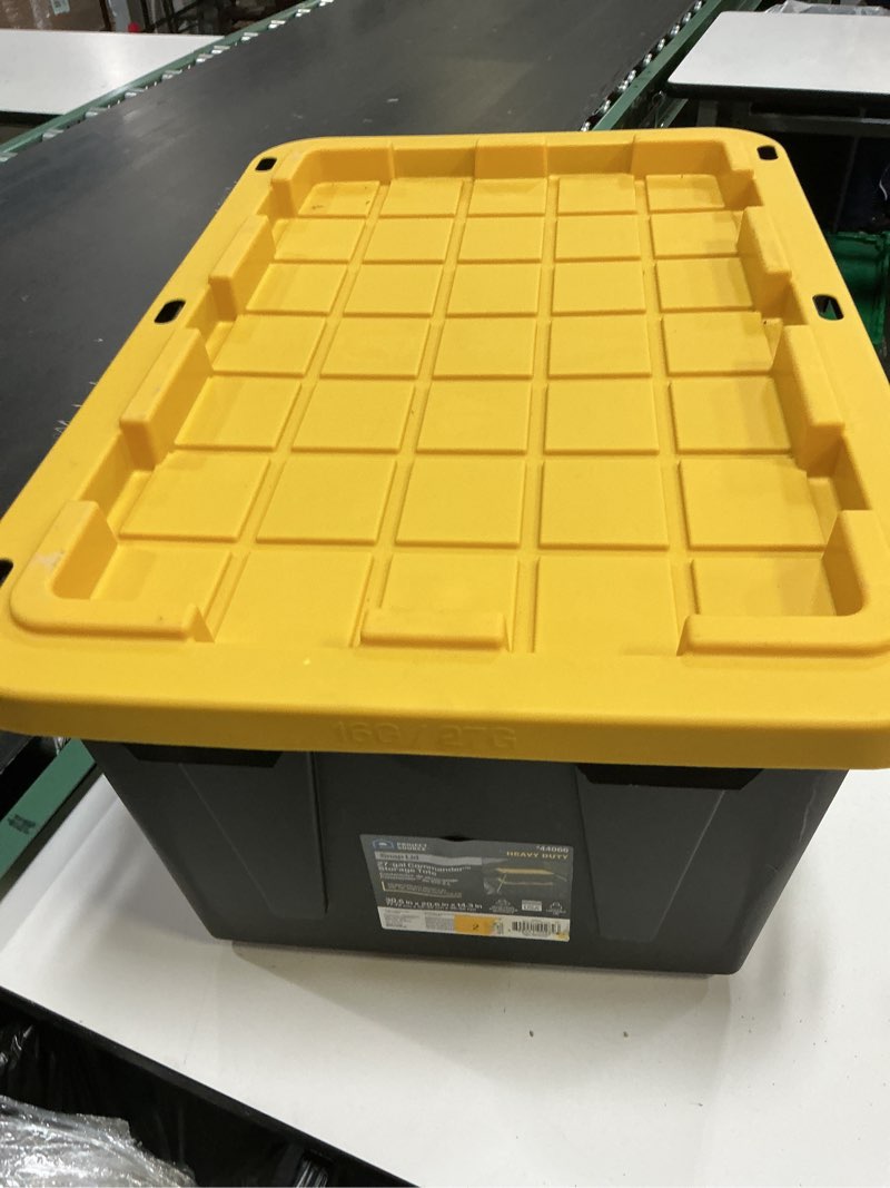 Condition photo showing Good Condition for project source commander large 27-gallon s (108-quart) black heavy duty tote with standard snap lid