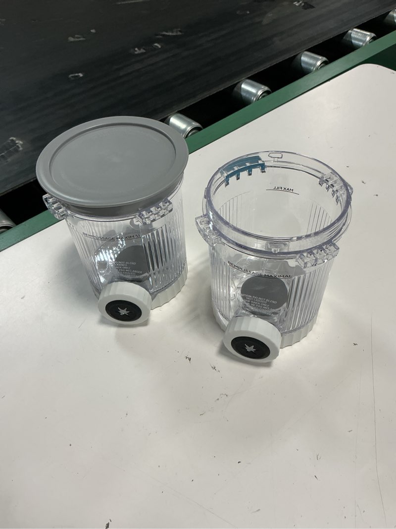 Condition photo showing As Is for tavene creami containers 2  pack, pints and lids compatible with ninja swirl ice cream nc700 nc701