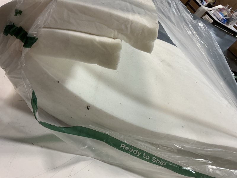 Condition photo showing As Is for Cushion Sheet Upholstery Foam High Density Foam Padding Seat Replacement Upholstery Wrap Sponge Padding for Cushions Chairs Packing Storage and Shipping(79 x 16 x 2 Inch,White) 79 x 16 x 2 Inch White