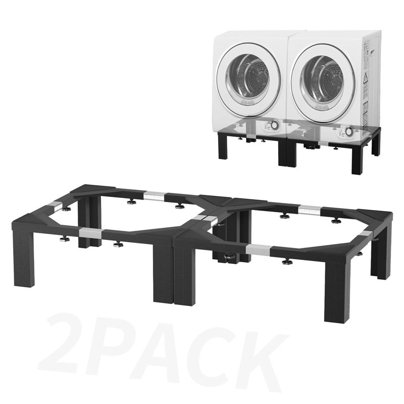 Chinchilla Heavy duty Stainless steel Laundry Pedestal ,12\" Height Universal Washer and Dryer Pedest( black 2 pack) 