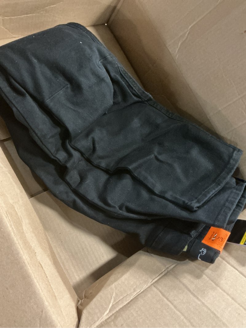 Condition photo showing As Is for j.a.g. motorcycle riding pants with aramid lining & ce level 2 armor – twill cargo motorcycle protective touring pants 30w x 32l black