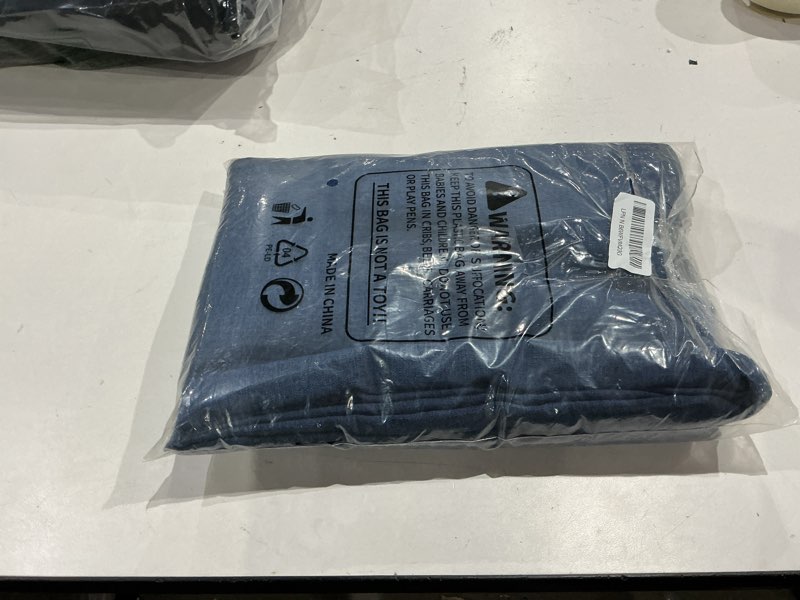 Condition photo showing Good Condition for smiry rectangle table cloth linen textured, waterproof spillproof anti-wrinkle burlap tablecloth, washable decorative fabric table cover for dining, party, banquet, 60 x 102 inch, navy 102" x 60" (rectangular) navy