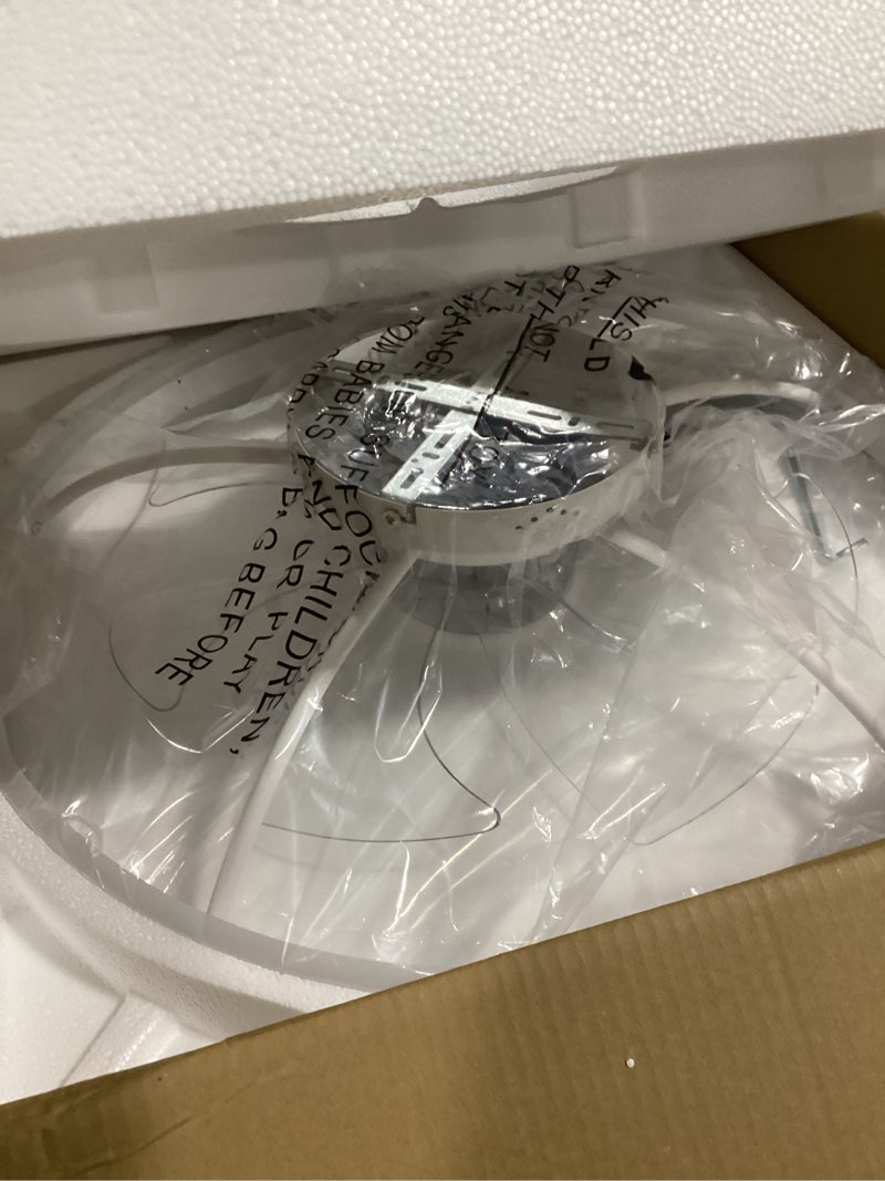 Condition photo showing Good Condition for (SIMILAR TO STOCK PHOTO)VOLISUN Low Profile Ceiling Fans with Lights and Remote, 19.7in Flush Mount Ceiling Fans with Light, 3000K-6500K Dimmable Fandelier LED Fan Light, Black Bladeless Ceiling Fans with Lights for Bedroom Black 19.7 INCH