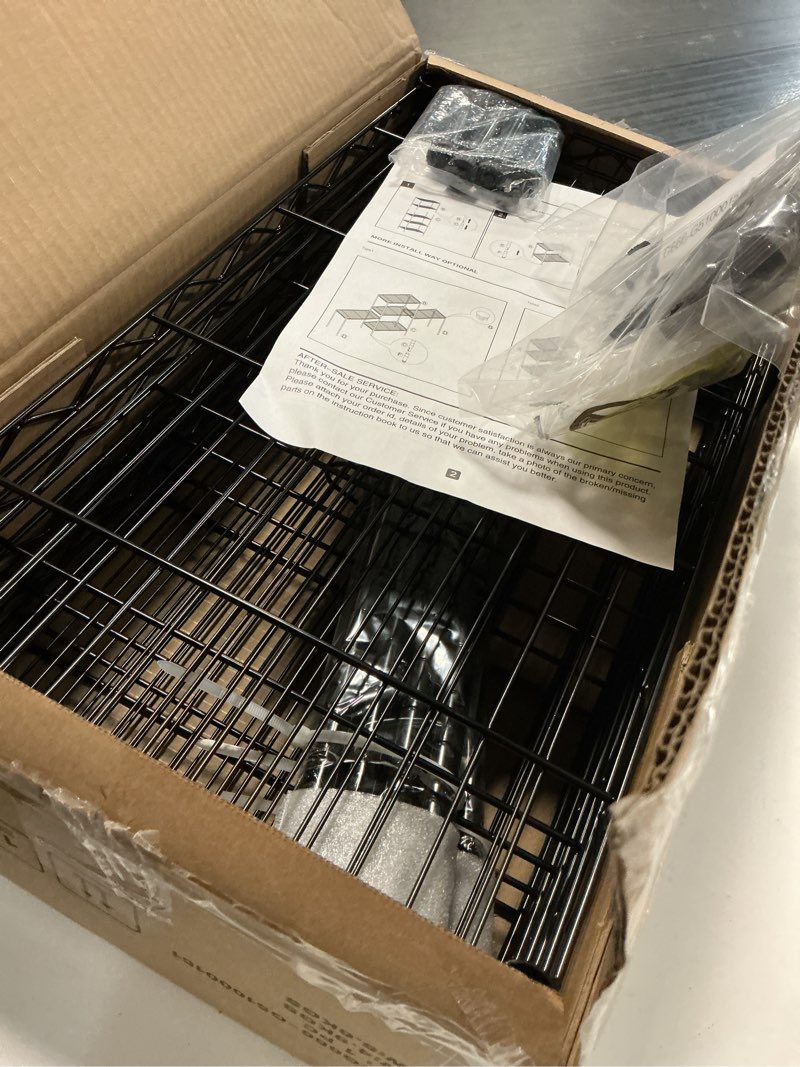 Condition photo showing Good Condition for ktaxon 5 tier layer 59"x21"x11.5" storage rack, wire shelving adjustable steel storage rack organizer kitchen, black