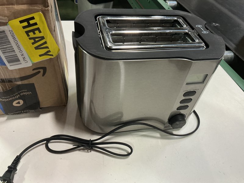 Condition photo showing Good Condition for Elite Gourmet ECT2145 Extra Wide Slot 2-Slice Toaster, Bagel Function Reheat, Defrost, & Cancel Functions, 6 Toast Settings, Built-in Warming Rack, Countdown Timer, Stainless Steel 2 Slice Stainless Steel