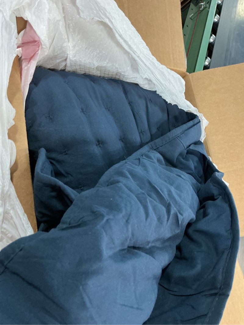 Condition photo showing Good Condition for wdcozy navy blue king size quilt bedding sets with pillow shams, lightweight soft bedspread coverlet, quilted blanket thin comforter bed cover, all season summer spring, 3 pieces, 104x90 inches