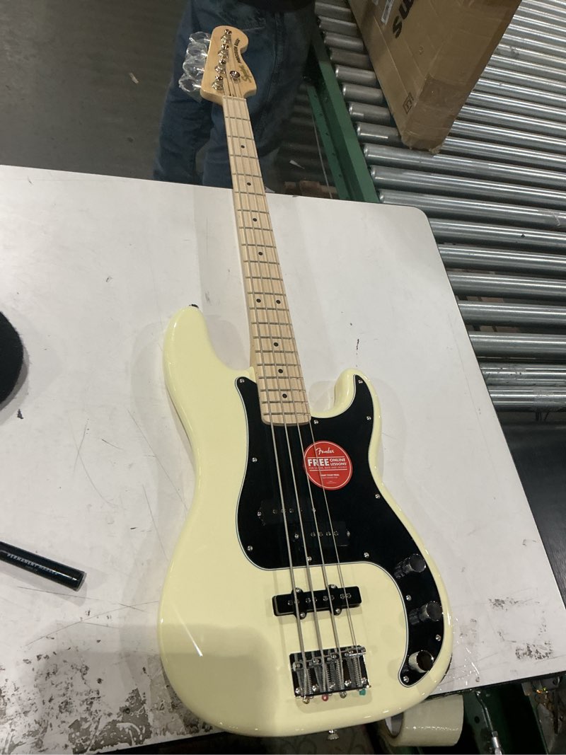 Condition photo showing Good Condition for squier affinity series precision bass, olympic white, maple fingerboard