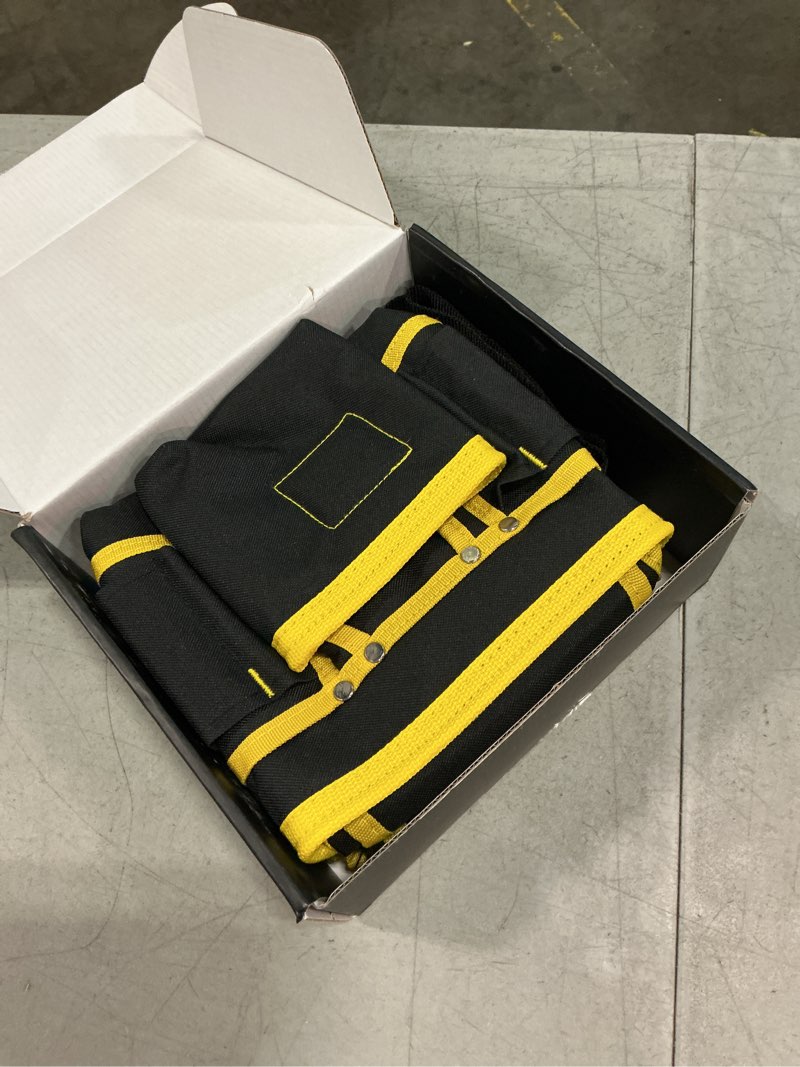 Condition photo showing New/Like New for magnetic tool belt for men, 26 pockets heavy duty tool pouch, magnet holster nail utility toolbelt detachable adjustable waist holder for handyman contractor mechanic plumber roofer carpentry dad gift yellow