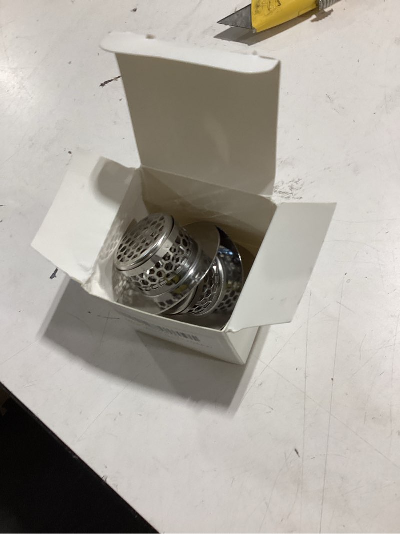 Condition photo showing Good Condition for bathroom sink strainer, bathtub lavatory sink drain strainer hair catcher for laundry, mop pool, utility, slop, rv sink?fit hole size from1.4~1.5",3 pack(product size1.3inch) 1.3”(fit hole size from 1.5")