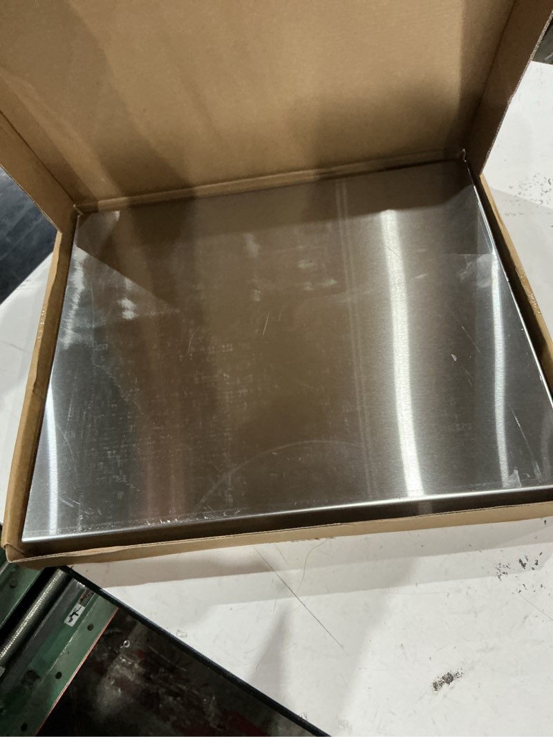 Condition photo showing As Is for stainless steel under furniture air vent extender, adjustable floor vent deflector extension (15.35 to 30.7 inches) for sofa bed dresser bookcase