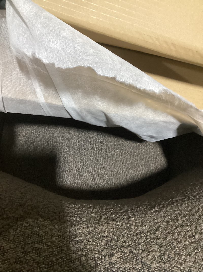 Condition photo showing Good Condition for Spatial Order Upholstered 360° Barrel Back Swivel Chair | Accent Chairs for Living Room & Bedroom | Decorative Home Furniture, Brown Boucle