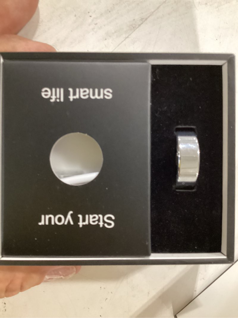 Condition photo showing New/Like New for biemha ip68 waterproof smart ring - fitness & health tracker with sleep/exercise monitoring, unisex for women men, ios & android compatible, long lasting battery life, no subscription (silver, 8) silver 8