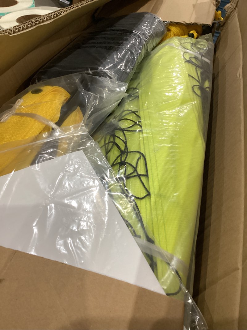 Condition photo showing Good Condition for aluminum volleyball net for backyard, portable volleyball net with anti-sag design, outdoor volleyball net set with lengthened stakes and boundary line for beach and grass yellow