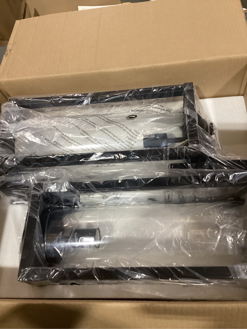 Condition photo showing New/Like New for 20inch large outdoor wall lights - 2 packs modern black exterior light fixture with clear glass shade, waterproof porch lighting for house, farmhouse sconces lantern for front door, garage black sensor-free-20inch