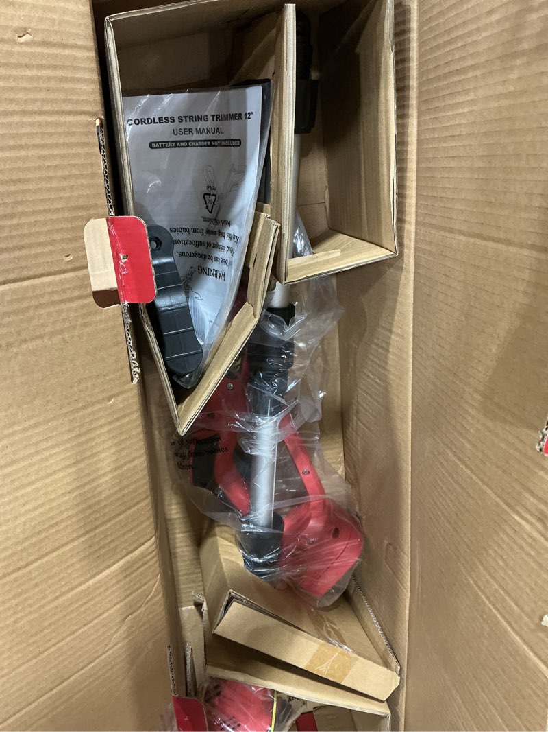 Condition photo showing Good Condition for cordless string trimmer compatible with milwaukee m18 18v battery, 12-inch weed wacker cordless, auto line feed, electric weed eater battery powered, grass trimmer w/ 6 line spools (tool only) red (compatible with milwaukee m18)