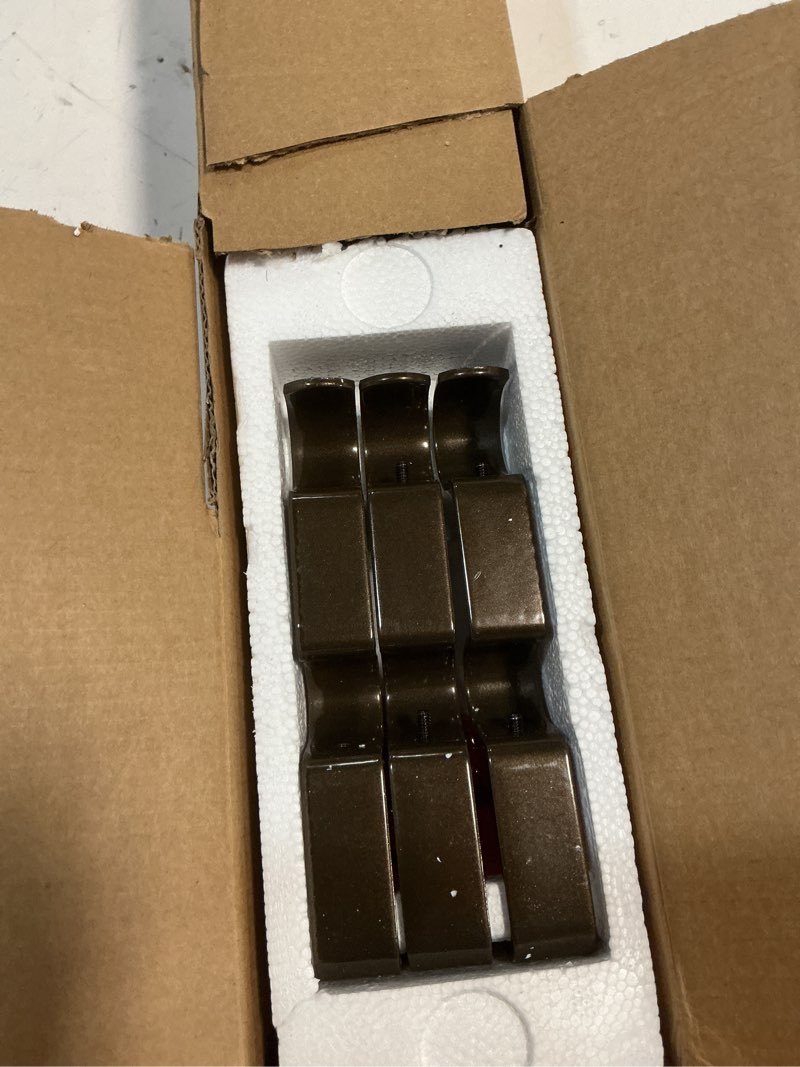 Condition photo showing New/Like New for KAMANINA 1 Inch Double Curtain Rod 36 to 72 Inches (3-6ft) Bronze Telescoping Curtain Rods for Windows, Heavy Duty Dual Drapery Rods with Marbled Finials Antique Bronze 36-72"