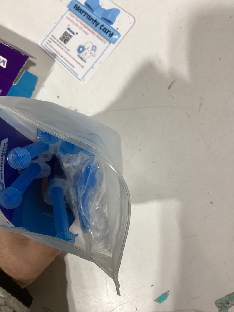 Condition photo showing As Is for whitebite pro teeth whitening kit for sensitive teeth | 4 whitening gels & 2 remineralizing gels | led light system for fast results | professional dental grade | enamel safe mint