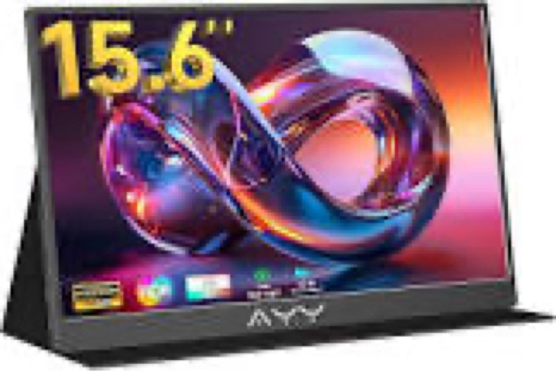 ayy 15.6 inch portable monitor 1080p fhd usb-c hdmi external display for laptop phone mac ps5 switch