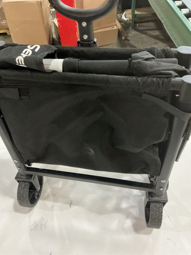 Condition photo showing Good Condition for Sekey Wagon Cart with Wheels with 220LBS Capacity,Heavy Duty Wagon Carts Foldable with Drink Holders,Lightweight Utility Portable Cart for Grocery, Shopping, Garden, Camping. Black Black 120L