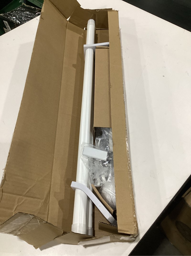Condition photo showing As Is for easy install no drill curtain rod set 36-72", white white 36-72"
