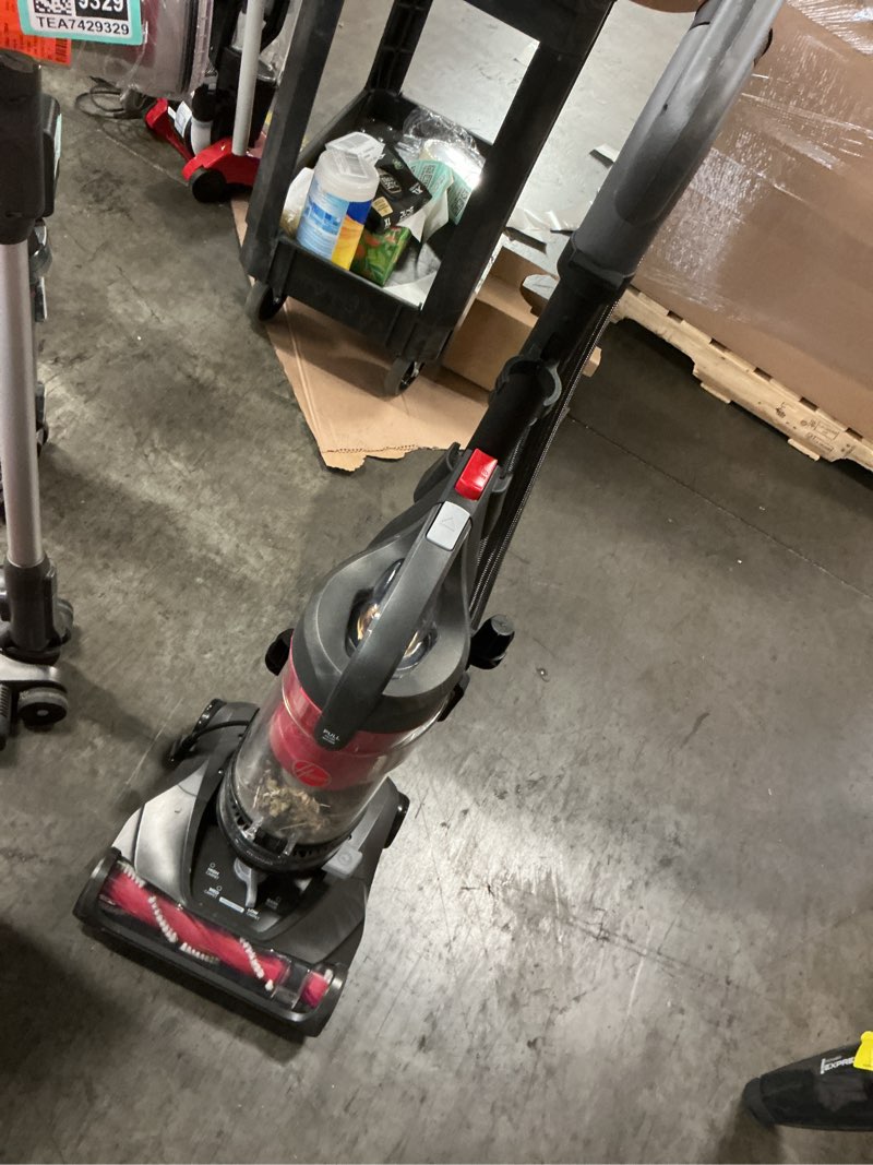 Condition photo showing As Is for hoover pet rewind upright vacuum