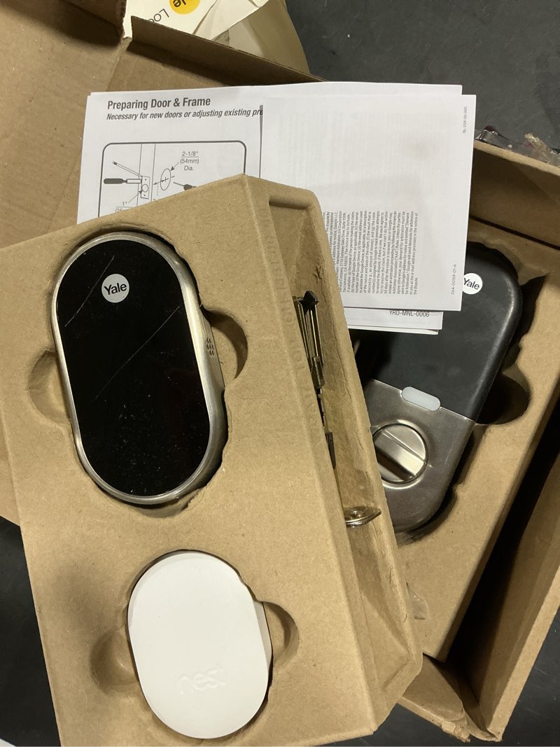 Condition photo showing As Is for Google Nest x Yale Lock - Tamper-Proof Smart Lock for Keyless Entry - Keypad Deadbolt Lock for Front Door - Satin Nickel