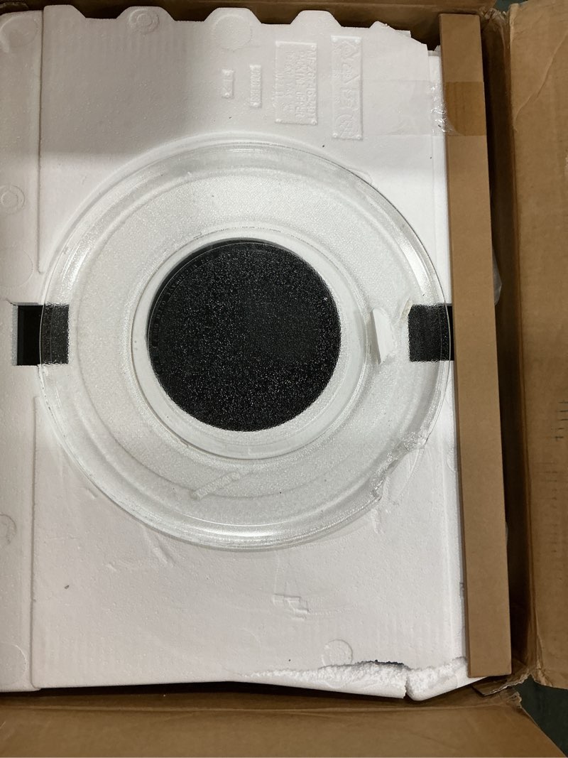 Condition photo showing As Is for GE Countertop Microwave Oven,1, 200-watt Capacity, 2.0 Cubic Ft., 8 Auto Setting Cooking Settings, Child-Lock Technology, Kitchen Essentials for the Countertop, Dorm Room or Apartment, Stainless Steel 2.0 Cu.Ft. Stainless Steel