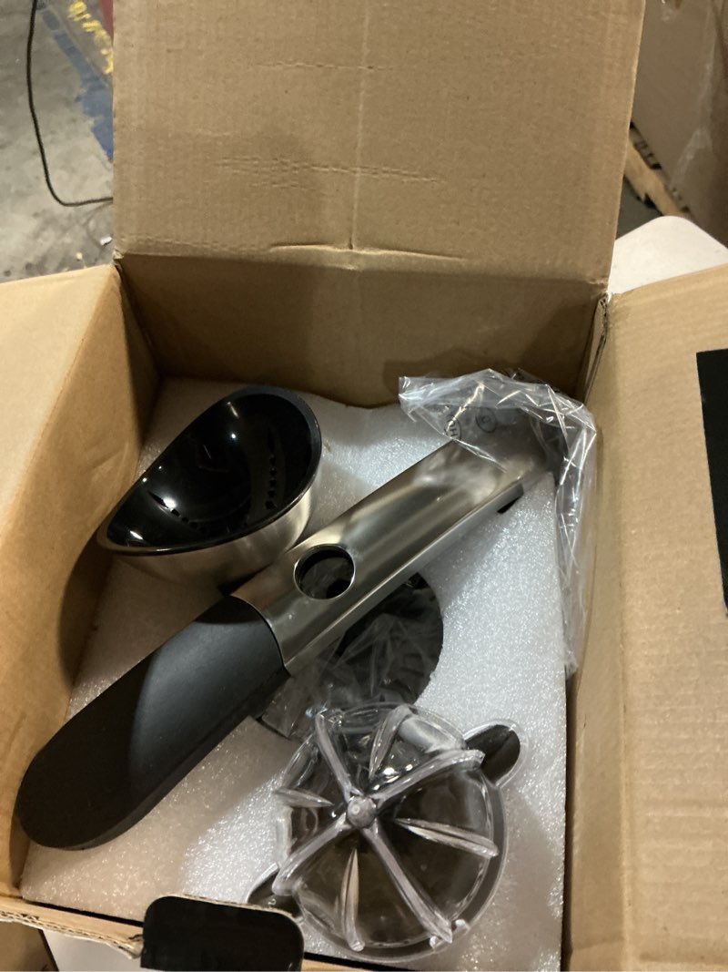 Condition photo showing Good Condition for electric orange juicer, citrus juicer squeezer with 2 cones and soft grip handle for effortless juicing, stainless steel quiet orange juice extractor machines for lime grapefruit lemon