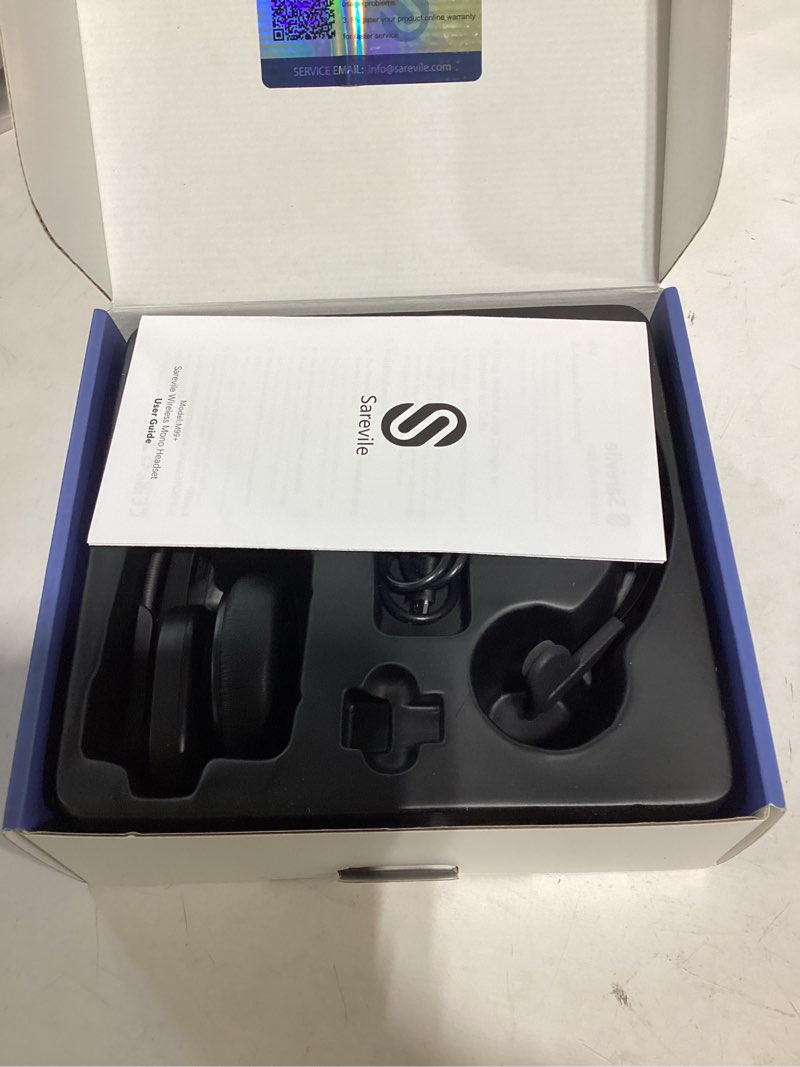 Condition photo showing Good Condition for sarevile bluetooth headset with usb dongle for computer, single-ear wireless headset with noise cancelling microphone for office & truckers, bluetooth v5.2 with mute button for work black
