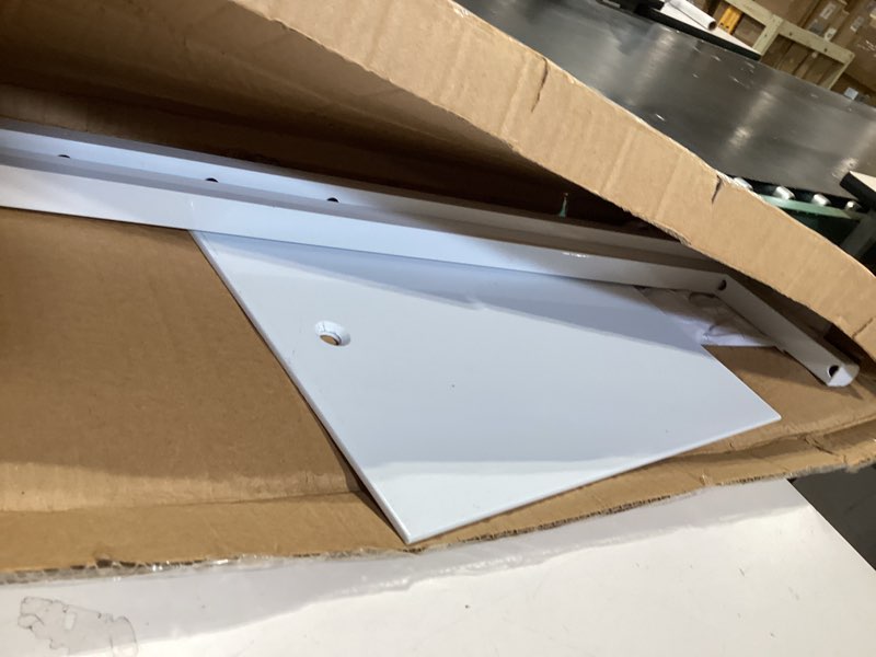 Condition photo showing As Is for sswbasics adjustable white costumer stand – single arm clothes rack - retail clothing and garment display stand – ideal for showcasing hanging items in thrift shops, boutiques and retail stores