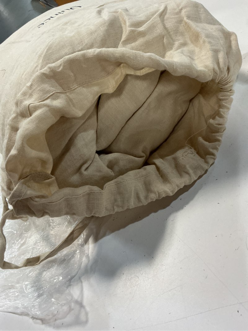 Condition photo showing As Is for european linen duvet cover, king/cal king, oat