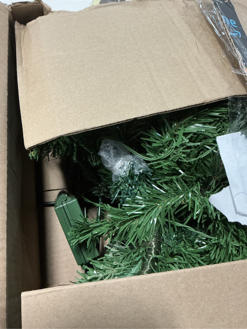 Condition photo showing Good Condition for Similar Set of 2 30 Inch Prelit Outdoor Christmas Trees, Artificial Battery Operated Snow Flocked Xmas Tree with Stake, Silver Berries, Pine Cones, Ball Ornaments, 8 Lighting Modes & Timer Included Flocked With Silver Berries