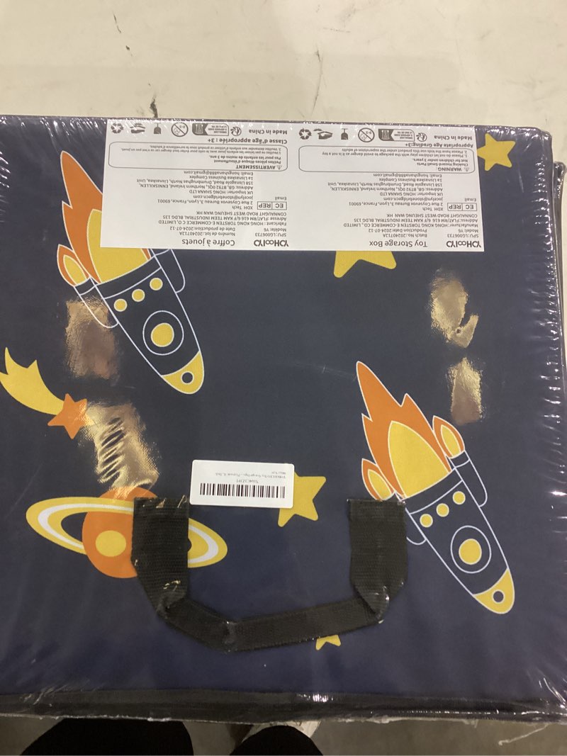 YOHOOLYO 2 In 1 Toy Storage Play Mat, Storage Box for Kids Children Space Adventures Design,Nursery,