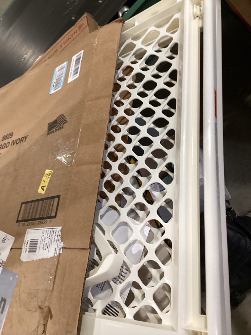 Condition photo showing Good Condition for toddleroo by north states - supergate ergo baby gate: plastic baby gate for stairs & doorways - adjustable indoor safety gate - made in usa - 26 to 42 inches wide - 26 inches tall - ivory