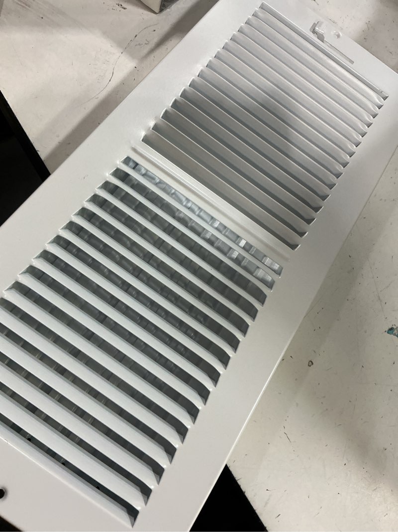Condition photo showing Good Condition for 16 x 6 inch [duct opening] air vent covers for wall or ceiling - high airflow 2 way steel ventilation - adjustable wall/ceiling register, 17-3/4 inch x 7-3/4 inch [overall dimensions] 16"w x 6"h [duct opening]