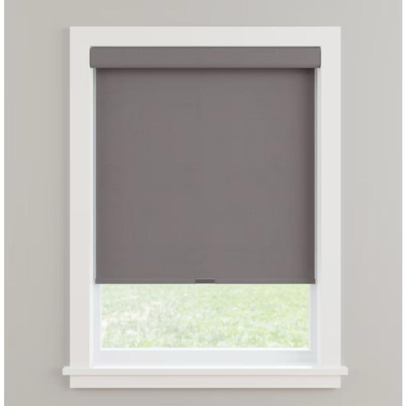 Allen + Roth 31-in x 72-in Gray Room Darkening Cordless Roller Shade
