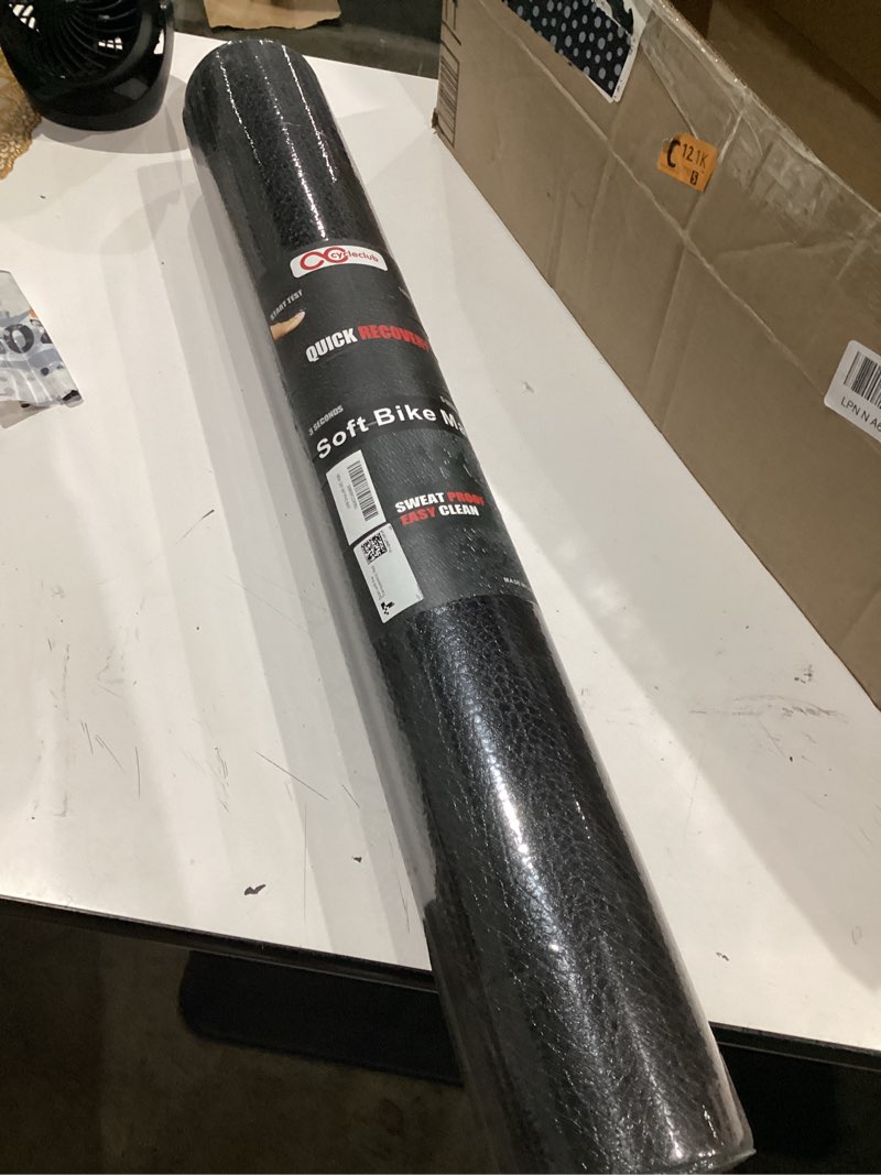 Condition photo showing New/Like New for cycleclub bike mat compatible with peloton bike,elliptical,treadmill mat, 6mm thick, under exercise bike trainer pad for indoor stationary spin bike gym equipment hardwood floor carpet protector 30" x 60" (updated 6mm soft)