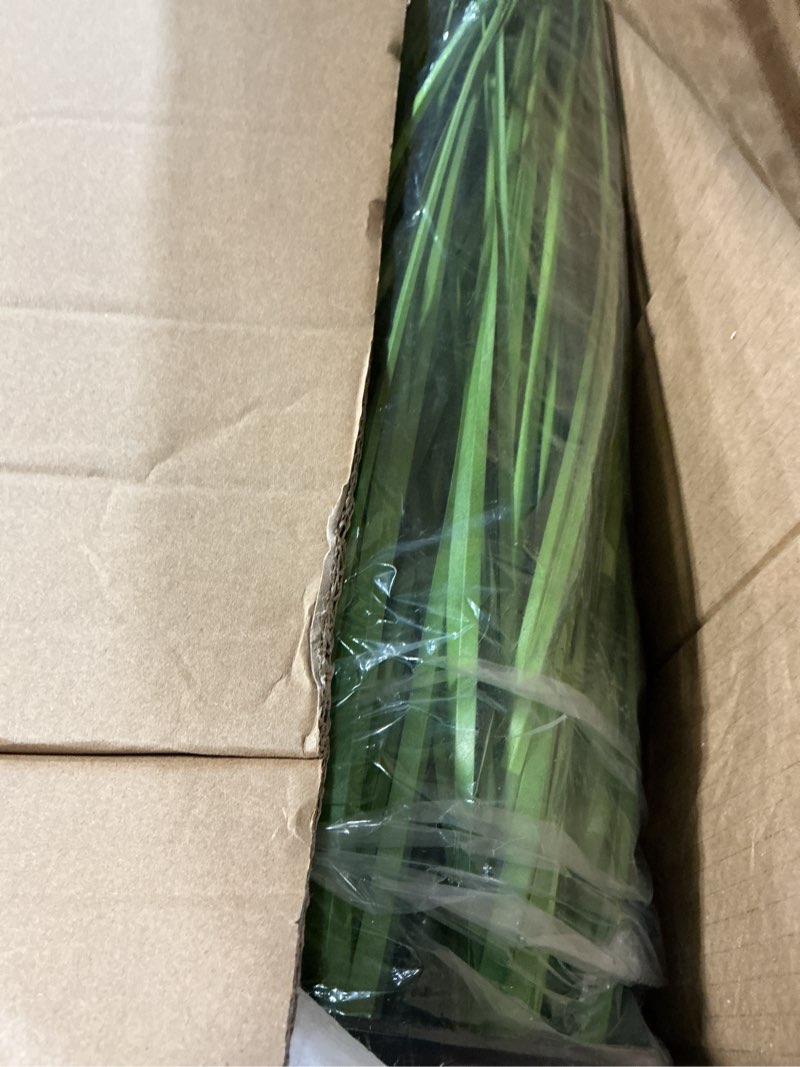 Condition photo showing New/Like New for 4ft 2-pack artificial plants onion grass,47 in fake shrubs wheat grass in pot, for indoor outdoor garden office home decor, faux plant greenery, green 4ft-2 2