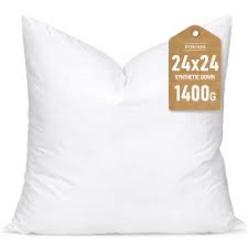 artscope synthetic down pillow insert, 24x24 down alternative throw pillow insert. ultra soft fluffy