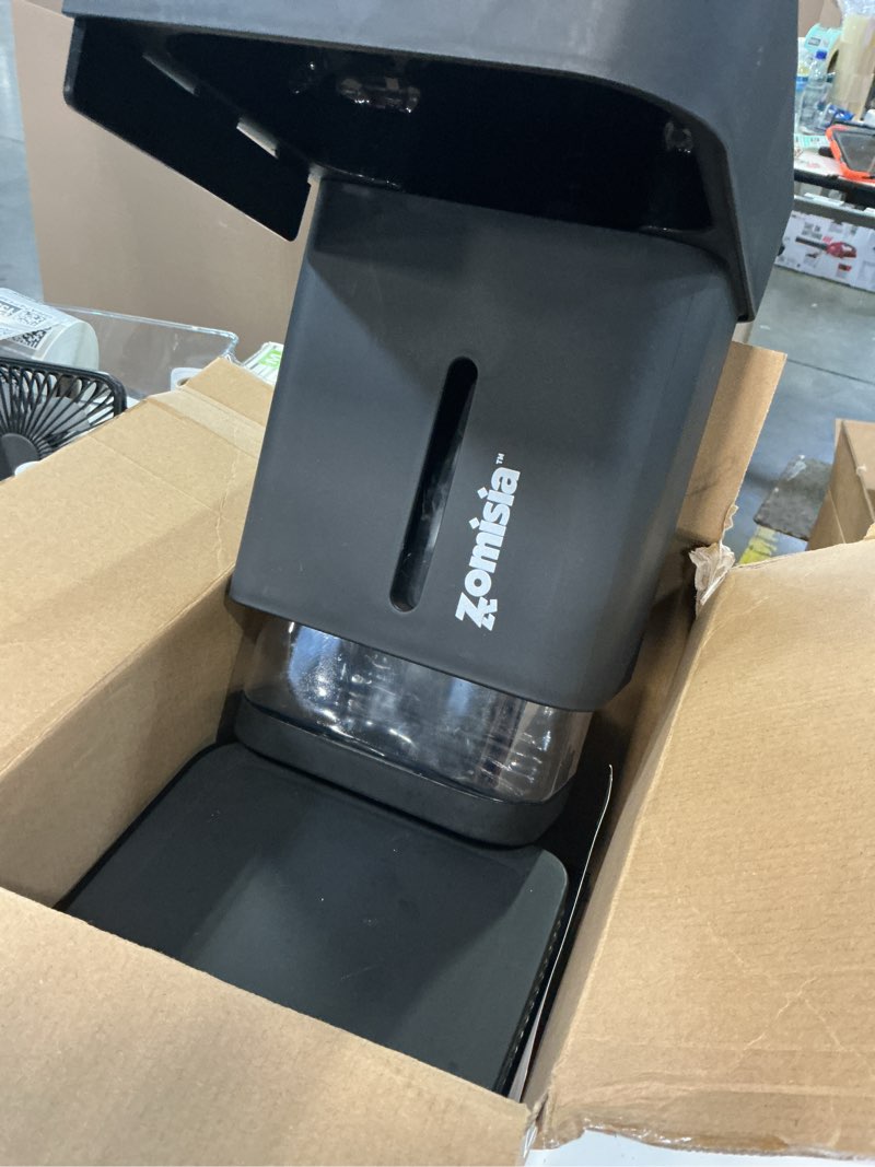 Condition photo showing As Is for zomisia automatic cat feeder and water dispenser set, 2 in 1 gravity cat food dispenser with 180 degree rotatable, pet self feeding large capacity for small dogs puppy kitten, black, 0.8 gallon x 2 0.8 gallon x 2 black
