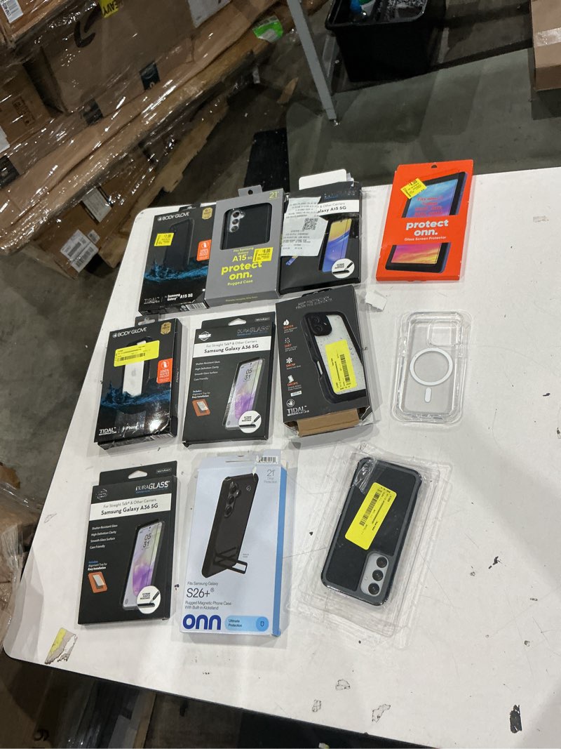 Condition photo showing As Is for assorted cellphone/tablet/laptop case covers & accessories