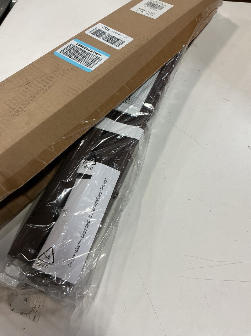 Condition photo showing Good Condition for LazBlinds No Tools No Drill 1" Vinyl Mini Blinds, Cordless Blinds for Windows, Light Filtering Horizontal Window Blinds & Shades, 25" W x 64" H, Mahogany Cordless-mahogany 25" W x 64" H