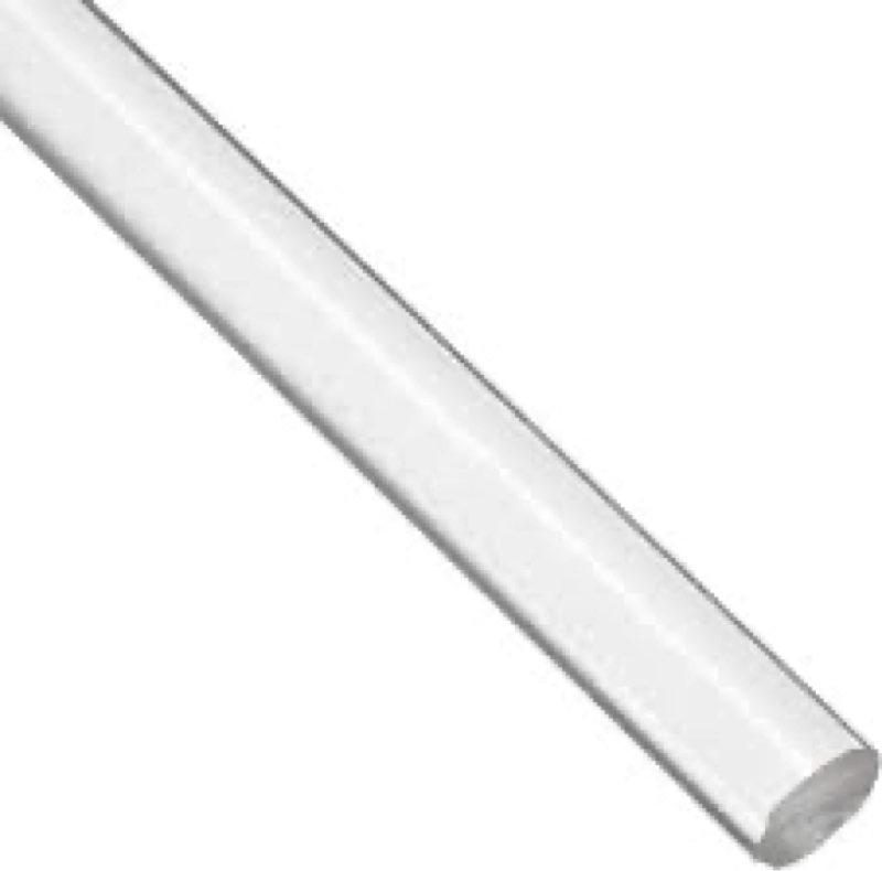 Acrylic Round Rod, Transparent Clear, Standard Tolerance, Fed. Spec. L-P-391A, 1" Diameter, 24" Length 1 Inches 24 Inches 1